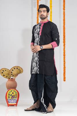 Cross connection- black designer dhoti & kurta full set 2