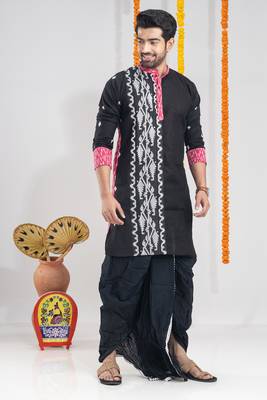 Cross connection- black designer dhoti & kurta full set 3