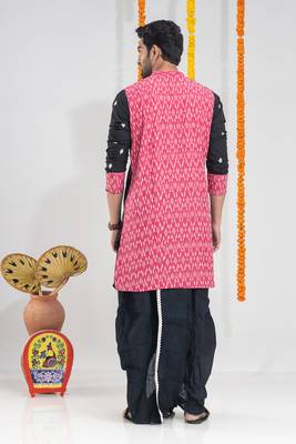Cross connection- black designer dhoti & kurta full set 4