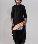 Exclusive black men's dhoti & kurta full set