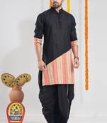 Dampati- black men's dhoti & kurta full set