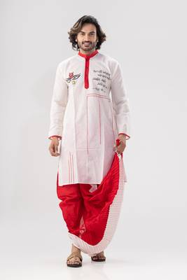 Durga mantra(bengali)- dhoti & kurta full set 2
