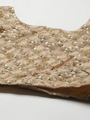 Mesmerizing Beige Sequins Net Wedding Wear Lehenga Choli With Dupatta 6