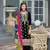 Black premium embroidered chinon semi stitched salwar suit