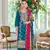 Teal premium embroidered chinon semi stitched salwar suit