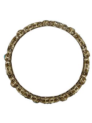 Cubic zircon stone studded light gold plated designer  bangles for women & girls 4