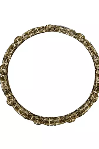 Cubic zircon stone studded light gold plated designer  bangles for women & girls