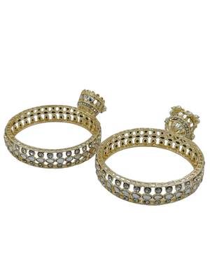 Cubic zircon stone studded light gold plated designer  bangles for women & girls 2