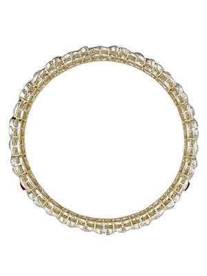 Cubic zircon stone studded light gold plated designer  bangles for women & girls 4