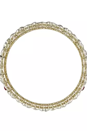 Cubic zircon stone studded light gold plated designer  bangles for women & girls