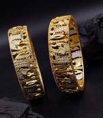 Cubic zircon stone studded light gold plated designer  bangles for women & girls