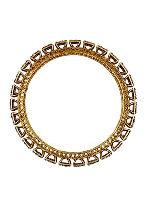 Cubic zircon stone studded light gold plated designer  bangles for women & girls 4