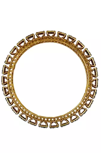 Cubic zircon stone studded light gold plated designer  bangles for women & girls
