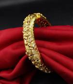 Cubic zircon stone studded light gold plated designer  bangles for women & girls