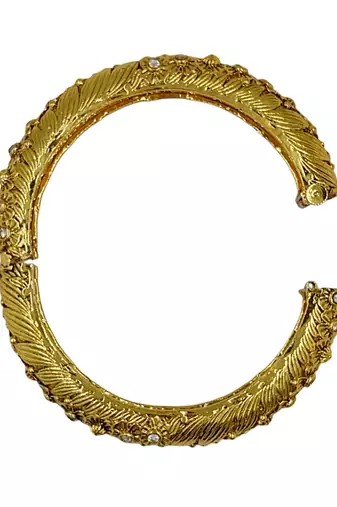 Cubic zircon stone studded light gold plated designer  bangles for women & girls