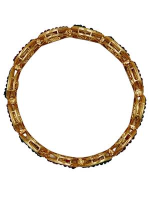 Cubic zircon stone studded light gold plated designer  bangles for women & girls 3