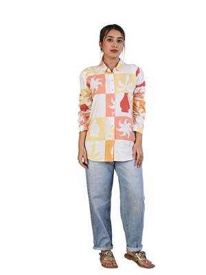 Senorita orange-yellow-printed-shirt 2