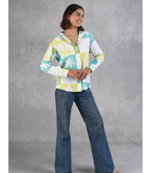 Senorita light blue & green printed modal full sleeve shirt