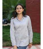 Senorita black striped 100% cotton oxford full sleeve shirt without pocket