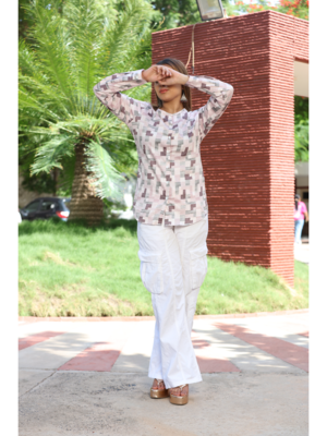 Senorita black & white 100% cotton half sleeve top 4