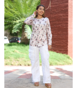 Senorita multicolour 100% cotton satin full sleeve top