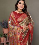 Chiku Banarasi Tissue Silk Saree 