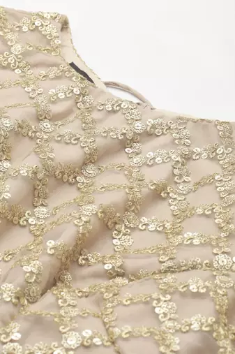 Stunning Pink Beige Sequins Net Wedding Wear Lehenga Choli With Dupatta