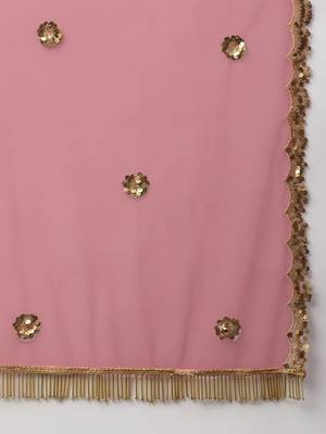 Stunning Pink Beige Sequins Net Wedding Wear Lehenga Choli With Dupatta 7