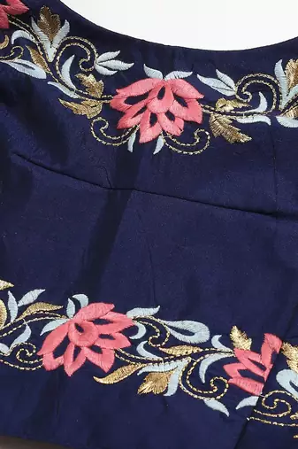 Magnetic Navy Blue Sequins Tapeta Silk Wedding Wear Lehenga Choli