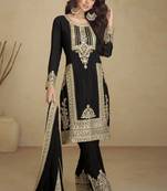 Black sequins work faux georgette salwar kameez
