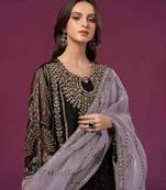 Black sequins work faux georgette salwar kameez