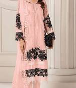 Baby pink sequins work faux georgette salwar kameez