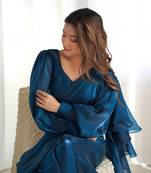 ready to wear jimmy choo prewrapped saree with full stitched blouse