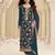 Dark grey embroidered viscose salwar suit