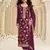 Wine embroidered viscose salwar suit