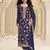 Blue embroidered viscose salwar suit