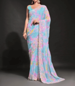 Multi color Georgette Saree with Prizam Print