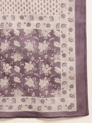 Light maroon printed cotton round neck kurta sets 5