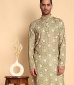 Vineheart digital print knee length kurta mandarin collar mandarin collar blue small