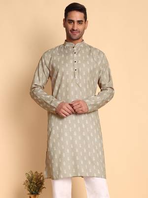 Vineheart digital print knee length kurta mandarin collar mandarin collar onion small 1