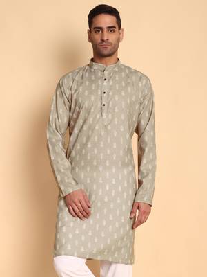 Vineheart digital print knee length kurta mandarin collar mandarin collar onion small 2