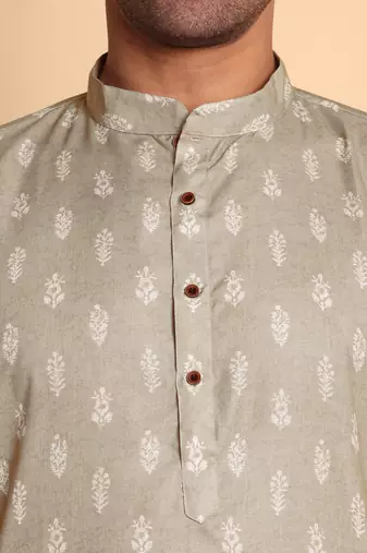 Vineheart digital print knee length kurta mandarin collar mandarin collar onion small