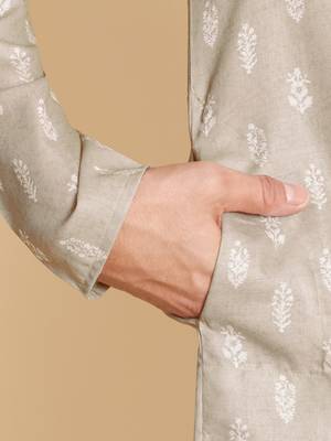 Vineheart digital print knee length kurta mandarin collar mandarin collar onion small 4
