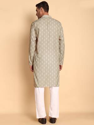 Vineheart digital print knee length kurta mandarin collar mandarin collar onion small 5