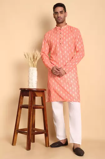 Botalical damask digital print knee length kurta mandarin collar mandarin collar blue small