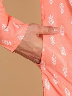 Botalical damask digital print knee length kurta mandarin collar mandarin collar blue small 4