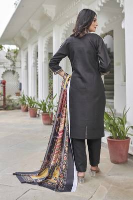 Leeza store women's magic cotton solid straight kurta with pant 7