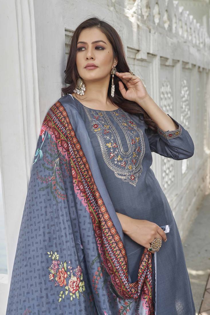 Leeza store women's magic cotton solid straight kurta with pant