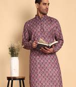 Hammock ogee digital print knee length kurta mandarin collar mandarin collar grey small