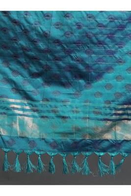 Teal and Blue Wedding Saree for Women 5